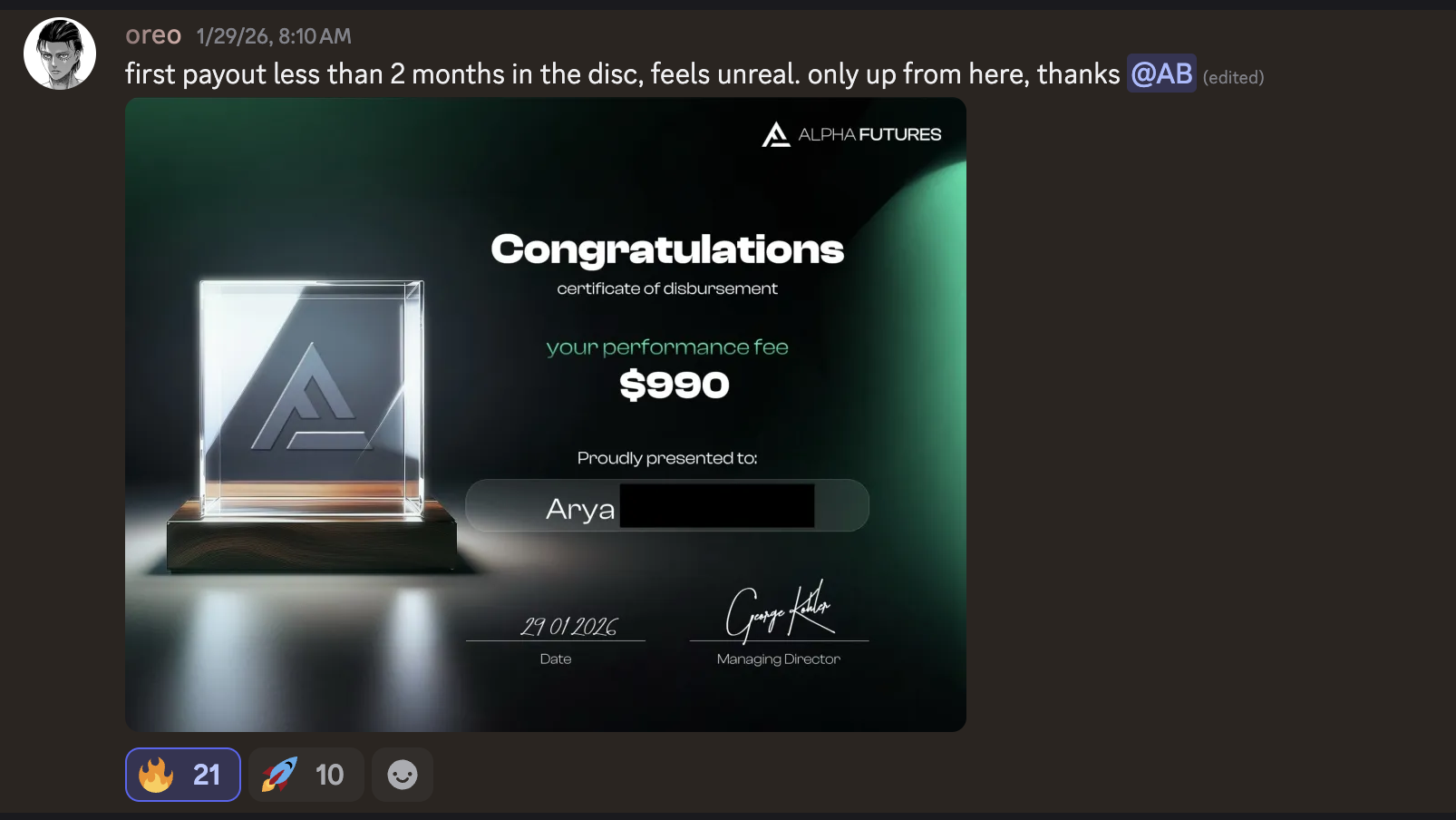 Student payout 3